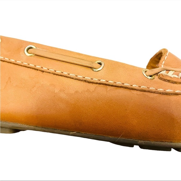 Clarks Mocc Boat 2 Tan Nubuck Leather Womens Slip On Moccasin Shoes SZ 8 - Picture 6 of 10